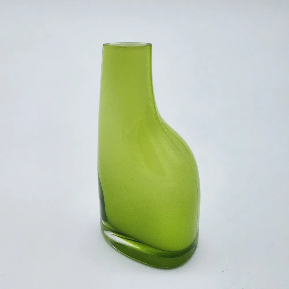 Ikea OKKSO Handmade Quality Lime Green Glass Vase